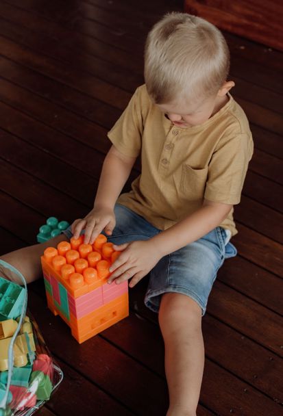 Child playing with blocks