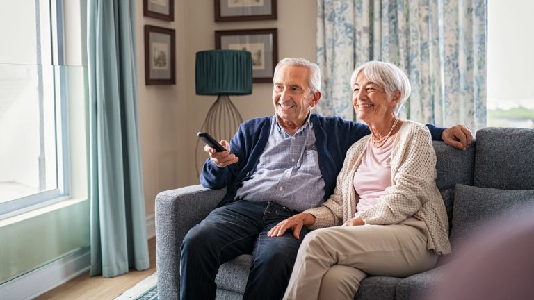 elderly people enjoying time at home