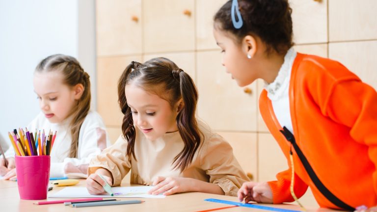 Children working together in a primary school